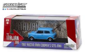 Austin  - Mini Cooper S 1967 blue/black straps - 1:43 - GreenLight - 86549 - gl86549 | Toms Modelautos