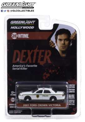 Ford  - Crown Victoria Police Intercep 2001 white - 1:64 - GreenLight - 44920B - gl44920B | Toms Modelautos