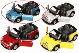 Mini  - Cooper S Cabrio blue - 1:32 - Kinsmart - 5089D - KT5089Db | Toms Modelautos