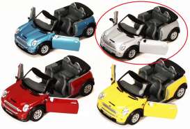 Mini  - Cooper S Cabrio silver - 1:32 - Kinsmart - 5089D - KT5089Ds | Toms Modelautos
