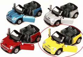 Mini  - Cooper S Cabrio yellow - 1:32 - Kinsmart - 5089D - KT5089Dy | Toms Modelautos