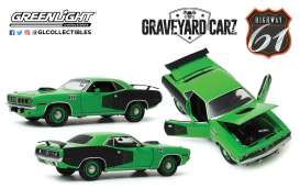 Plymouth  - Cuda 1971 green - 1:18 - Highway 61 - hwy18017 - hwy18017 | Toms Modelautos