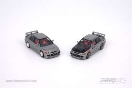 Mitsubishi  - Lancer Evo III GSR metallic grey/black - 1:64 - Inno Models - in64-EVO3-MG - in64EVO3mg | Tom's Modelauto's