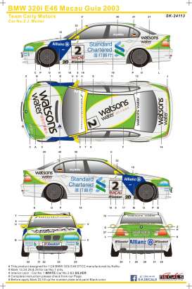 BMW  - 320i 2003  - 1:24 - S.K. Decals - 24113 - SK24113 | Toms Modelautos