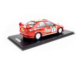 Mitsubishi  - Lancer 1998 red/white - 1:18 - Tarmac - T18-003-TM2 - TC-T18-003TM2 | Toms Modelautos