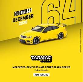 Mercedes Benz  - C63 AMG yellow - 1:64 - Tarmac - T64G-009-SB - TC-T64G009SB | Toms Modelautos