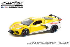 Chevrolet  - Corvette C8 2021 yellow/white - 1:64 - GreenLight - 41130E - gl41130E | Toms Modelautos