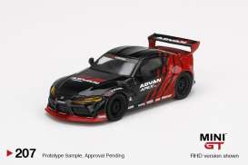 Toyota  - GR Supra 2019 black/red - 1:64 - Mini GT - 00207-L - MGT00207lhd | Toms Modelautos