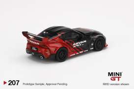 Toyota  - GR Supra 2019 black/red - 1:64 - Mini GT - 00207-L - MGT00207lhd | Toms Modelautos
