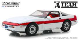 Chevrolet  - Corvette C4 *A-Team* 1984 white/red - 1:18 - GreenLight - 13532 - gl13532 | Toms Modelautos