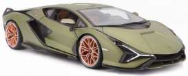 Lamborghini  - Sian 2019 green metallic - 1:24 - Bburago - 21099G - bura21099gn | Toms Modelautos