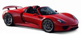 Porsche  - 918 Spyder 2015 red - 1:24 - Bburago - 21076R - bura21076r | Toms Modelautos