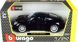 Porsche  - 911 2011 black - 1:24 - Bburago - 21065Z - bura21065bk | Toms Modelautos