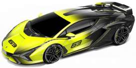 Lamborghini  - Sian 2020 yellow/black - 1:18 - Bburago - 11100 - bura11100 | Toms Modelautos