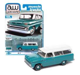 Chevrolet  - Suburan 1965 light green - 1:64 - Auto World - SP060A - AWSP060A | Toms Modelautos