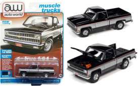 Chevrolet  - Silverado 1981 black - 1:64 - Auto World - SP062B - AWSP062B | Toms Modelautos