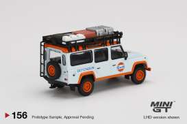 Land Rover  - Defender 110 gulf blue/orange - 1:64 - Mini GT - 00156-L - MGT00156lhd | Toms Modelautos