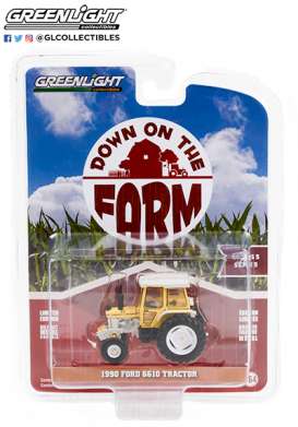 Tractor  - 1990 white/yellow - 1:64 - GreenLight - 48050E - gl48050E | Toms Modelautos