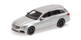 Mercedes Benz  - AMG C63 2018 silver - 1:87 - Minichamps - 870038110 - mc870038110 | Toms Modelautos