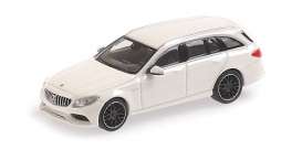 Mercedes Benz  - AMG C63 2018 white - 1:87 - Minichamps - 870038112 - mc870038112 | Toms Modelautos