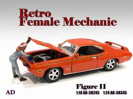 Figures  - Retro Female Mechanic II 2021  - 1:18 - American Diorama - 38245 - AD38245 | Toms Modelautos