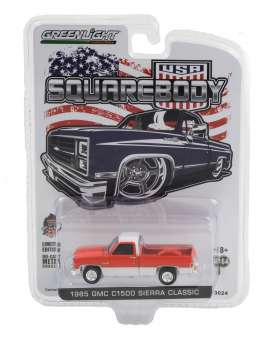 GMC  - Sierra Classics 1500 Short Bed 1985 red/white - 1:64 - GreenLight - 51410 - gl51410 | Toms Modelautos