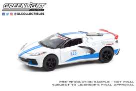 Chevrolet  - Corvette C8 2020 white/blue - 1:64 - GreenLight - 13300E - gl13300E | Toms Modelautos