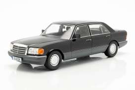 Mercedes Benz  - SEL 1985 black/grey - 1:18 - iScale - 1180000057 - iscale1180057 | Toms Modelautos