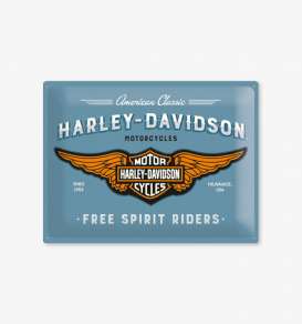 Tac Signs 3D  - Harley blue/orange - Tac Signs - NA23244 - tac3D23244 | Toms Modelautos