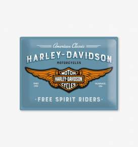 Tac Signs 3D  - Harley blue/orange - Tac Signs - NA23244 - tac3D23244 | Toms Modelautos