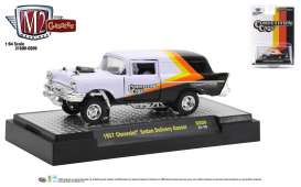 Chevrolet  - Sedan 1957 white/black/yellow/orange - 1:64 - M2 Machines - 31600GS09 - M2-31600GS09 | Toms Modelautos