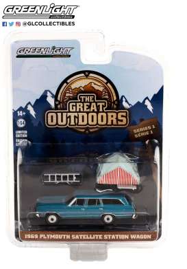 Plymouth  - Satellite 1969 blue - 1:64 - GreenLight - 38010B - gl38010B | Toms Modelautos