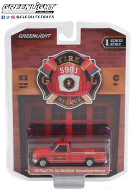 Ford  - F-350 1992 red - 1:64 - GreenLight - 67010B - gl67010B | Toms Modelautos