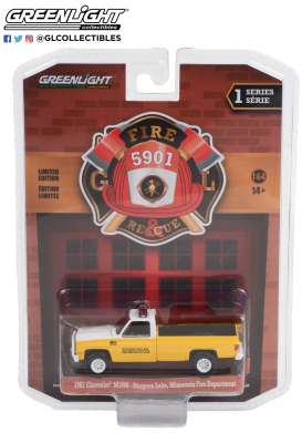 Chevrolet  - M1008 1987 yellow/white - 1:64 - GreenLight - 67010C - gl67010C | Toms Modelautos
