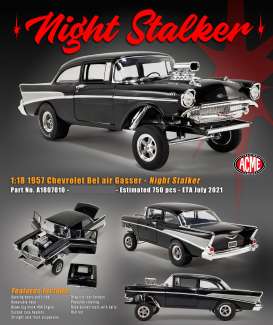 Chevrolet  - Bel Air Gasser 1957 black - 1:18 - Acme Diecast - 1807010 - acme1807010 | Toms Modelautos