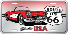 Funny Plates  - Route 66 silver/red/white - Tac Signs - SLR6CC - funSLR6CC | Toms Modelautos