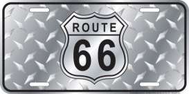 Funny Plates  - Route 66 silver/black - Tac Signs - SLR6D - funSLR6D | Toms Modelautos