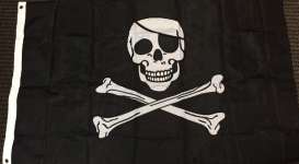 Accessoires  - Jolly Roger Flag black/white - Americana Memorobilia - F83163 - FlagF83163 | Toms Modelautos