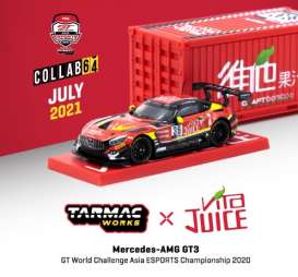 Mercedes Benz  - AMG GT3 2020 red/black/yellow - 1:64 - Tarmac - T64-008-JUICE - TC-T64-008JUICE | Toms Modelautos