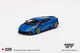Lamborghini  - Huracan 2020 blue - 1:64 - Mini GT - 00229-R - MGT00229Rhd | Toms Modelautos