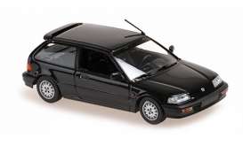 Honda  - Civic 1990 black - 1:43 - Maxichamps - 940161501 - mc940161501 | Toms Modelautos