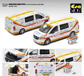 Mercedes Benz  - Vito H.K. Pet ambulance 2020 white/red - 1:64 - Era - MB20VITSP40 - Era20VITSP40 | Toms Modelautos