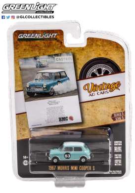 Morris - Mini Cooper 1967 blue - 1:64 - GreenLight - 39080B - gl39080B | Toms Modelautos Morris - Mini Cooper 1967 blue - 1:64 - GreenLight - 39080B - gl39080B | Toms Modelautos