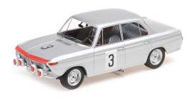 BMW  - 1800 Tisa 1965 silver/red - 1:18 - Minichamps - 155652903 - mc155652903 | Toms Modelautos