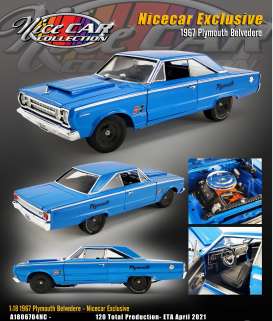 Plymouth  - Belvdere *Hurst* 1967 blue - 1:18 - Acme Diecast - 1806704NC - acme1806704NC | Toms Modelautos