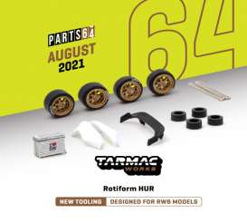 Rims &amp; tires Wheels & tires - Rotiform HUR gold - 1:64 - Tarmac - T64W-006GL - TC-T64W006GL | Toms Modelautos