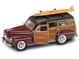 Ford  - 1948 burgundy - 1:18 - Lucky Diecast - 20028bg - ldc20028bg | Toms Modelautos