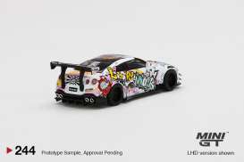 Nissan  - GT-R R35 2020 white/yellow/green - 1:64 - Mini GT - 00244-L - MGT00244Lhd | Toms Modelautos