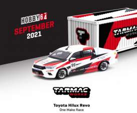 Toyota  - Hilux white/black/red - 1:64 - Tarmac - T64-041-GR - TC-T64-041GR | Toms Modelautos