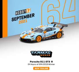 Porsche  - 911 GT3 R #20 2019 blue/orange - 1:64 - Tarmac - T64-059-19SPA20 - TC-T64-059-19SPA20 | Toms Modelautos